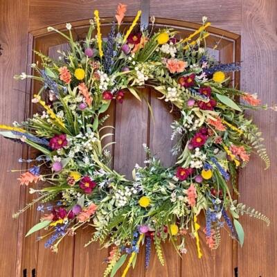 Spring Artificial Flower Wreath Front Door Wall Garland Home Party Decor Best