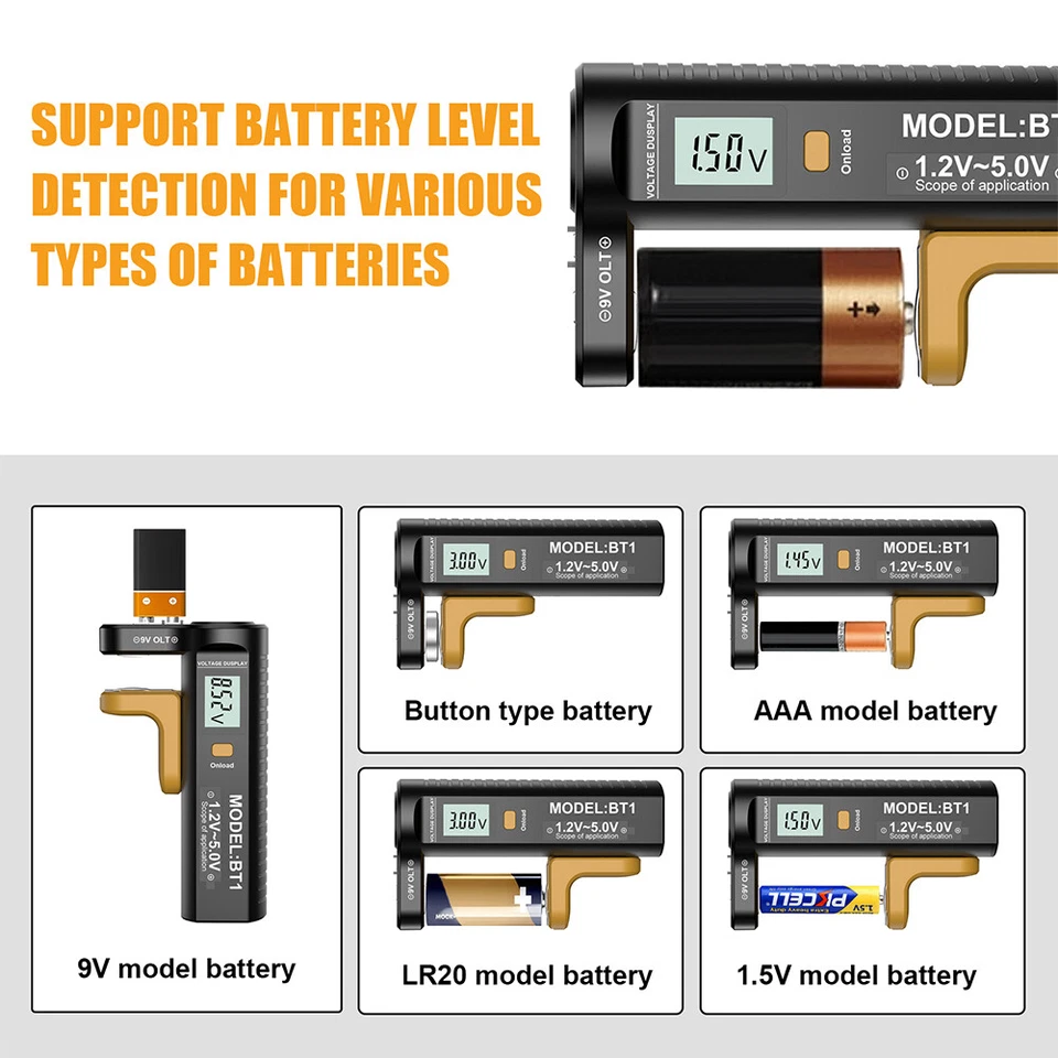 Battery Tester Battery Capacity Tester Button Cell Volt Checker 9V/1.5V/AA/AAA - Image 4 of 4