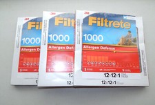 3M Filtrete MPR 1000 12X12X1 AC Furnace Air Filter Allergen Defense 3Pack READ