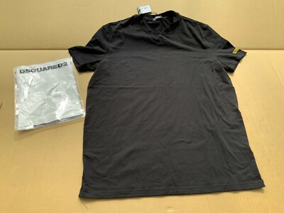 DSquared2 Herren Rundhals T-Shirt Schwarz XL Neu UVP 79£