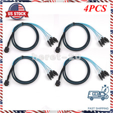 4PCS Mini SAS SFF-8643 to 4 SATA 7pin hard disk data Raid Cable Convertor 1M