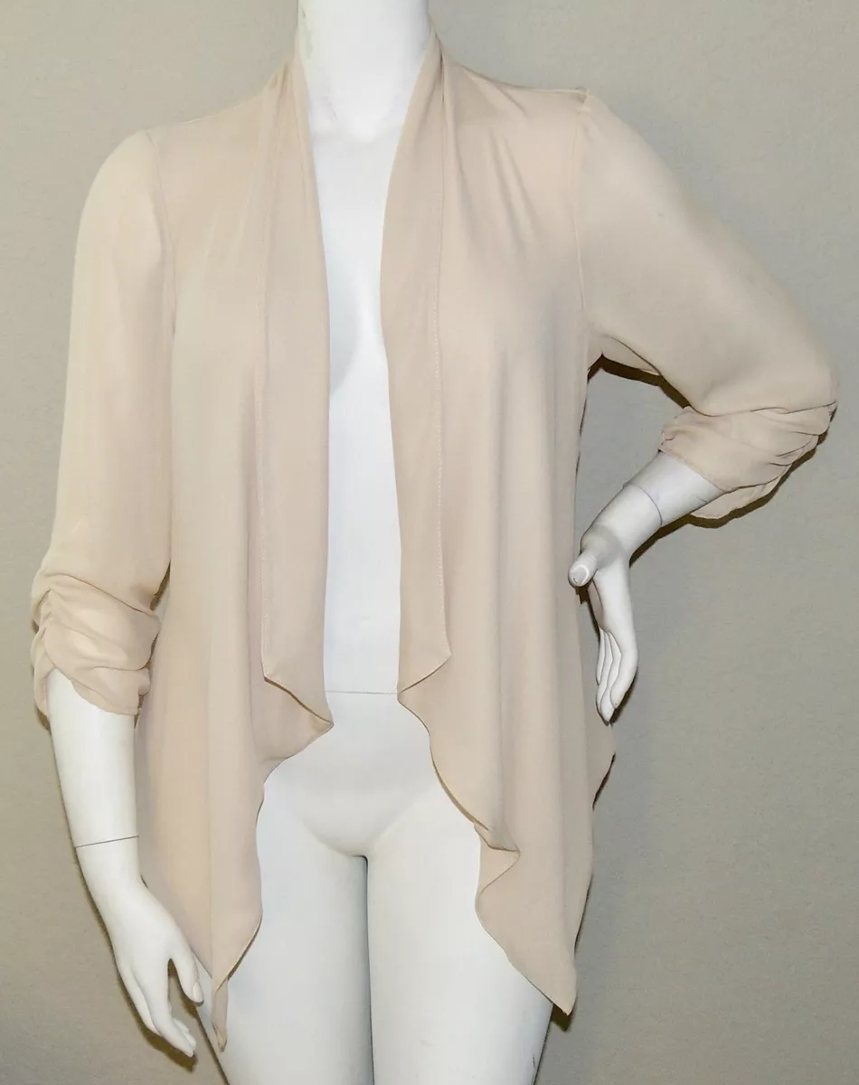 Cream ruched sleeve blazer sale