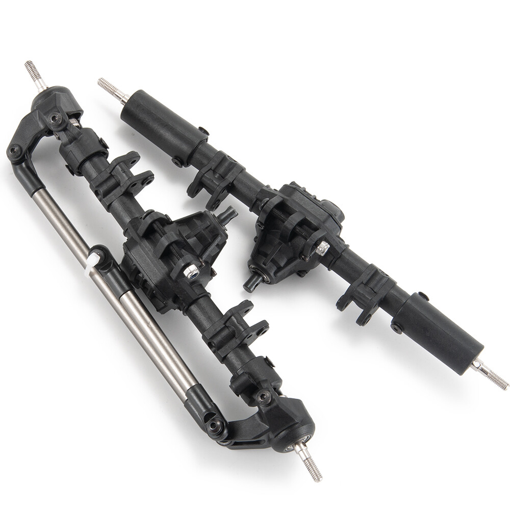 RZXYL Essieux de portail avant et arrière en aluminium pour Axial SCX10 II 90046 90047 1/10 Voiture RC Crawler Ensemble complet d'essieux de mise à niveau (Argent