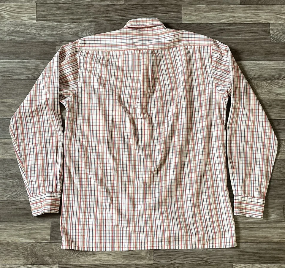 Camisa vintage Yves Saint Laurent abotonada para hombre grande manga larga a cuadros YSL Foto 2 de 4