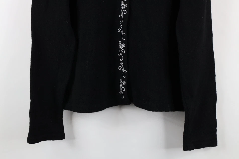 Vtg 90s Disney Womens L Mickey Mouse Velvet Collar Wool Knit Cardigan Sweater - Image 3 of 4