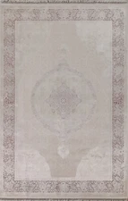 90% Silk Floral Transitional Tebriz Living Room Rug Area Turkish Carpet 7'x10'