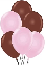 Assorted Brown/Pink/Clear Premium Latex Balloons Kit Pkg/120 With Accessories