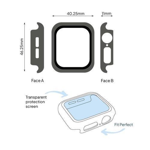 Custodia Protettiva Antiurto Traslucent Compatibile con Apple Watch 4/5/6/SE - Zdjęcie 3 z 7