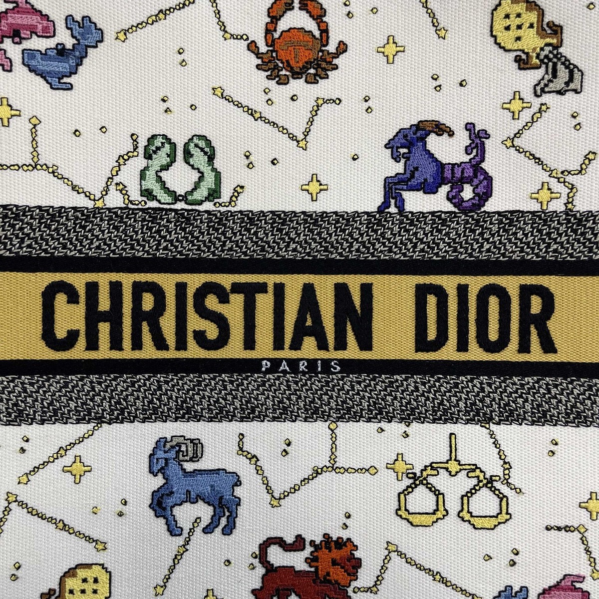 Christian Dior - NEW 2022 Large Pixel Zodiac Embroidered Canvas
