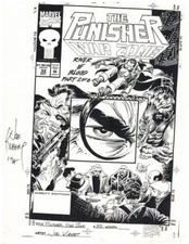 JOE KUBERT SIGNED PUNISHER WAR ZONE ORIGINAL PRODUCTION ART COVER MARVEL COMICS