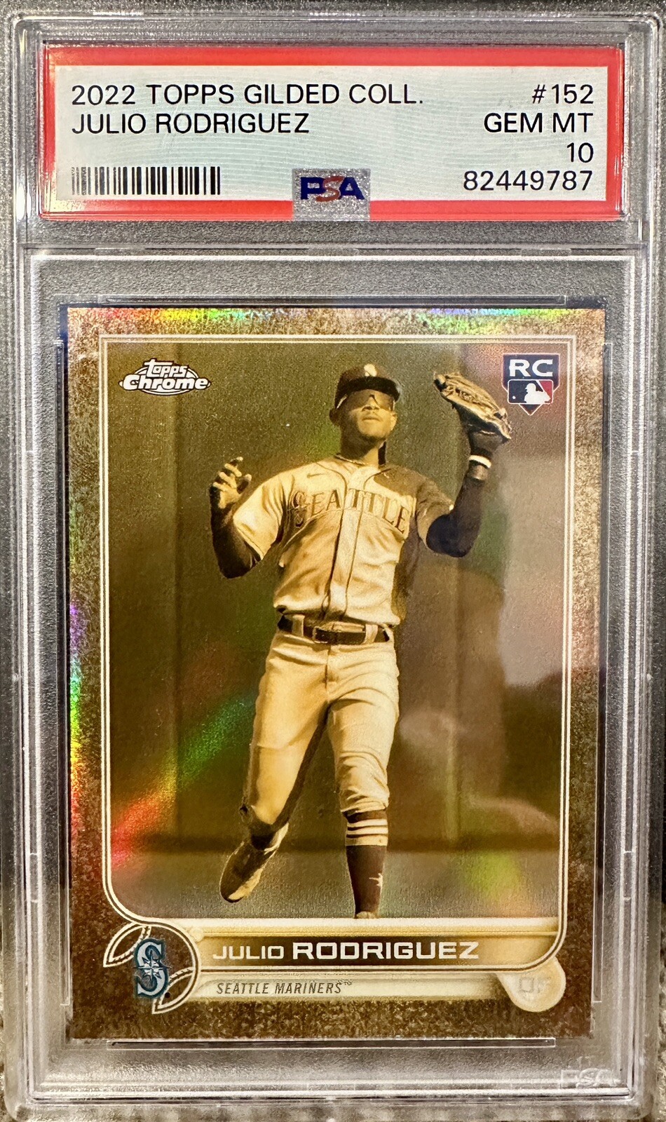 2022 Topps Gilded Julio Rodriguez /199 PSA 10