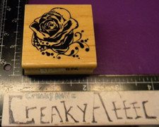 ROSE FLOWER SWIRL TOP RUBBER STAMP INKADINKADO 99261K CREAKYATTIC