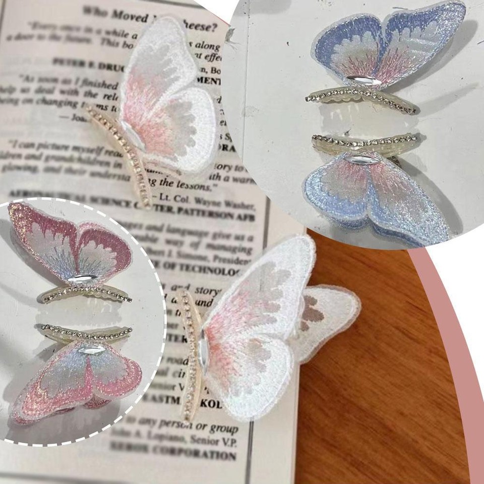 2X Butterfly Hair Clips Claw Barrettes Mini Jaw Clip Hairpin for Wome