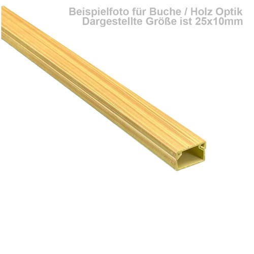 100x60 mm Kabelkanal Holz Optik Buche Hell mit Deckel 1m Länge zum Schrauben