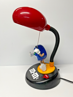 m&m's Talking Desk Lamp 本体 Blue M&M's Animated Talking Desk Lamp Pull Arm to Work Rare 90's