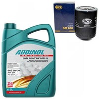 MotoröL Set 5W-30 Addinol 5 Liter + ÖLfilter SM 108 FüR Audi Seat VW Passat 1.9