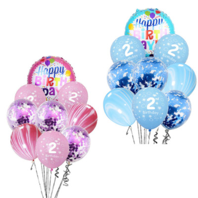 2. Geburtstag Junge Mädchen Konfetti gefüllt Luftballons Folienballon Party Deko UK