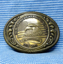 North American Hunting Club Belt Buckle 25 Year Commemorative Vintage .GTA213