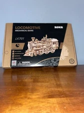 ROKR LK701 3D Wooden Locomotive Model 350pcs Mechanical Gears Spring Operated
