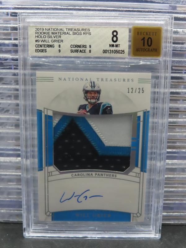 Will Grier Panini National Treasures Rookie Material Signatures #RMSWG Holo Silver