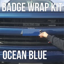 Ocean Blue Truck Emblem Wrap - For Chevy Silverado Bowtie Badge Color Match Ocean Blue Truck Emblem Wrap - For Chevy Silverado Bowtie Badge Color Match