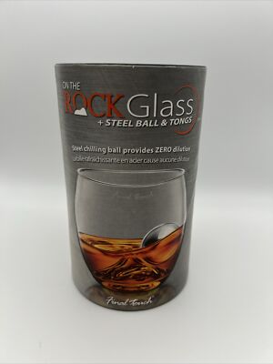 Final Touch On the Rock Glass + Stainless Steel Chilling Ball + Stainless Tongs 