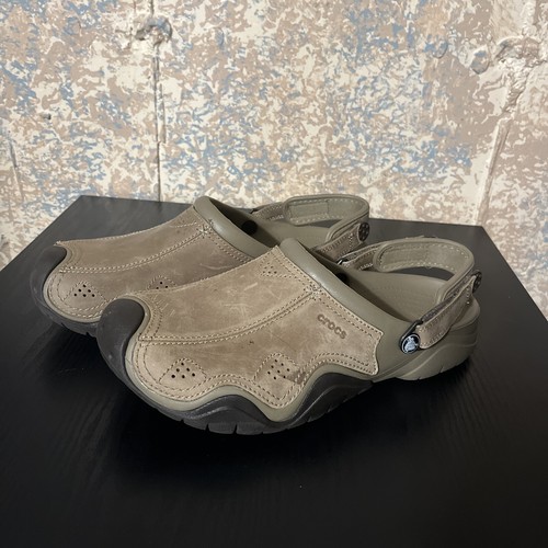 mens leather crocs size 11
