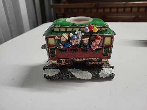 3 teiliges Weihnachtszug Set mit Teelichtern Mantel Herzstück - Bild 6 von 7