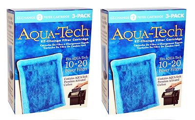 AQUA-TECH 6-PACK 10-20 FILTER CARTRIDGE FISH AQUARIUM Premium Activated Carbon