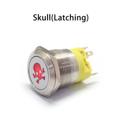 12V 22mm LED Marine Push Button Switch - Stainless Steel Latching Switch For Car, Boat, DIY Projects
