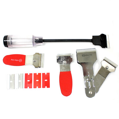 4 pc Scraper Tool Set Mini Rubber Gripped Extended Folded Scraping ...