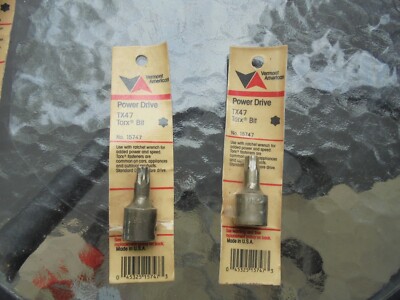 Lot Of 4 VERMONT AMERICAN 15740TX40 and 15747 TX47 TORX BITs NEW 2 each
