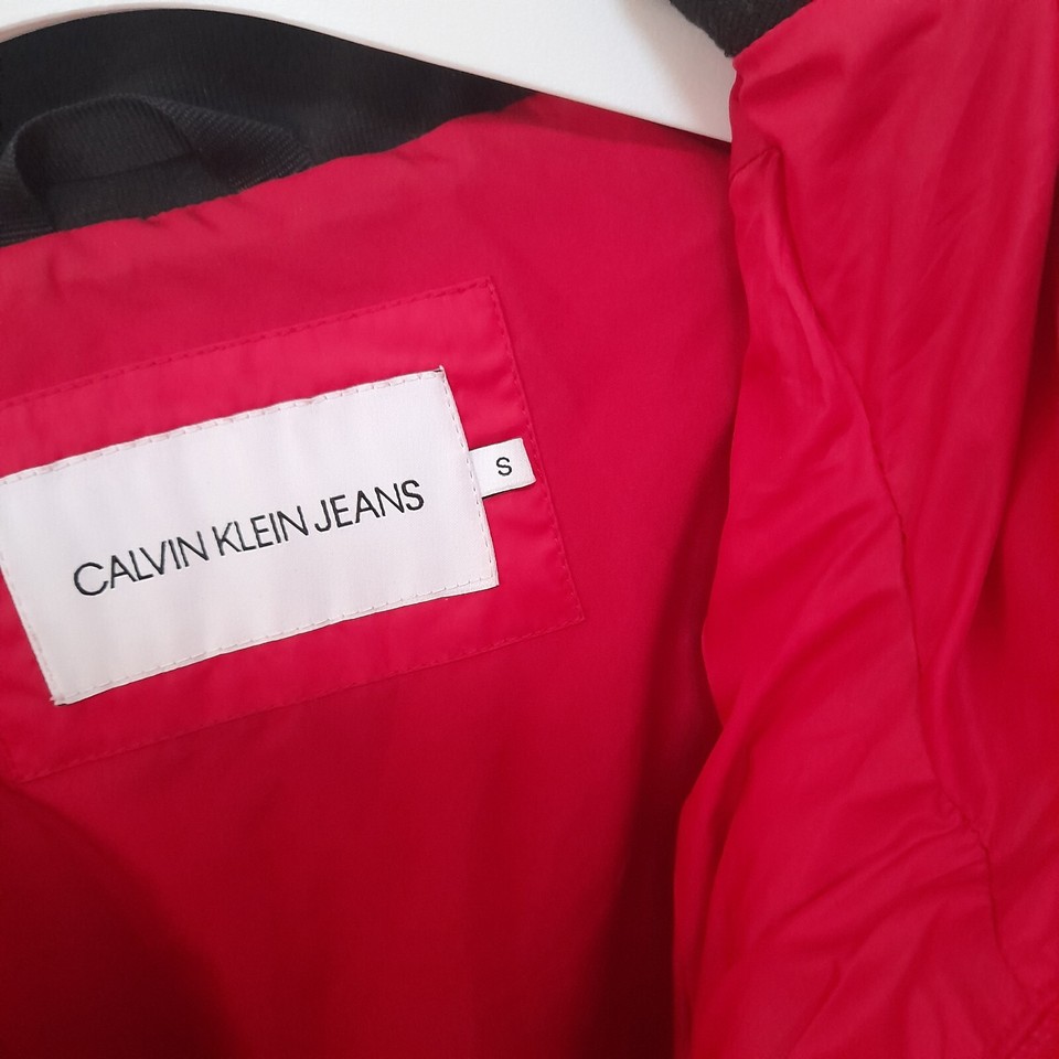 Calvin Klein Ladies Red Feather Down Filled Puffer Coat Jacket Size