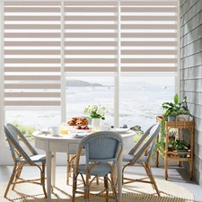 Zebra Dual Roller Blinds Horizontal Window Shades Blinds Easy to Install