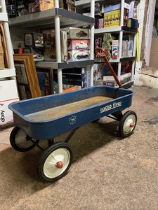 blue radio flyer wagon