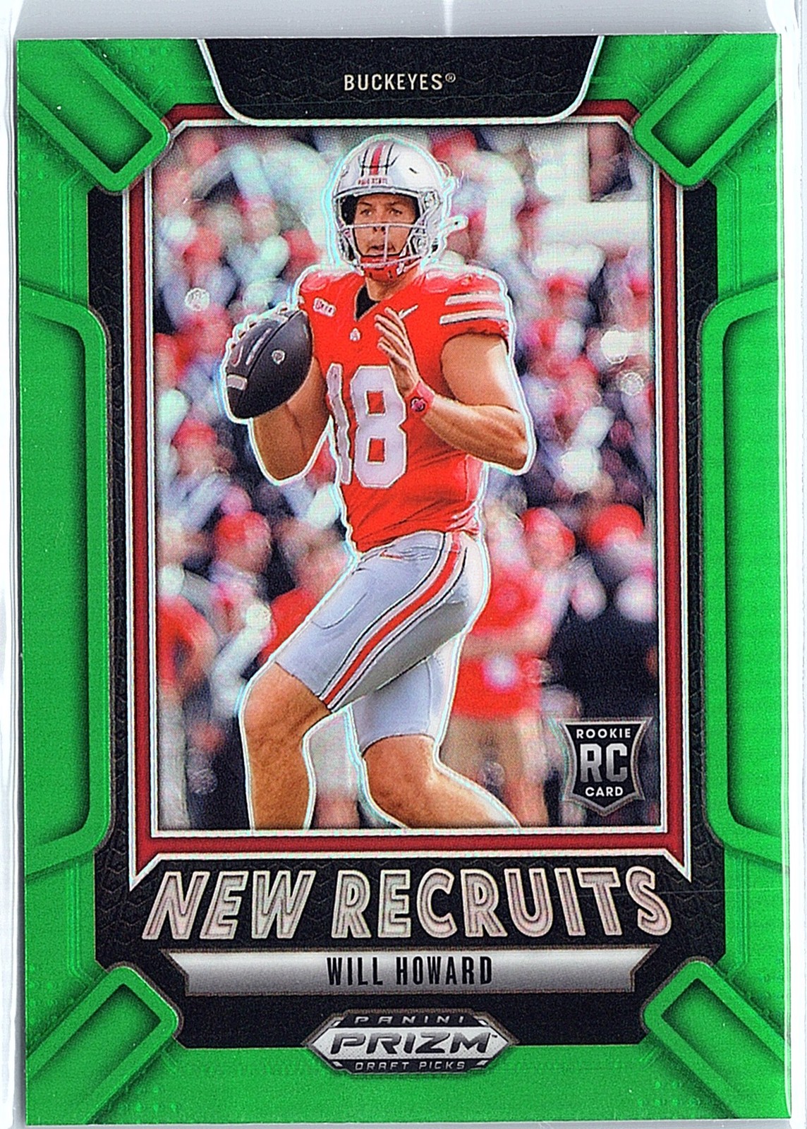 Will Howard Panini Prizm Draft Picks New Recruits #8 Green
