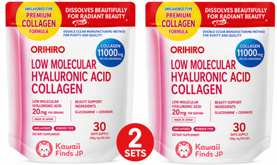 Orihiro low molecular weight hyaluronic acid collagen pouch 180g 30 Days 2 sets
