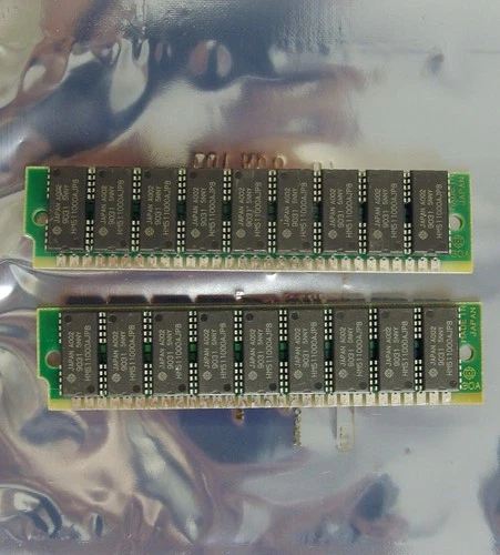 Set 2x Hitachi HB56A19B-10A 1MB 2MB kit 100ns parity RAM 30-pin SIMM