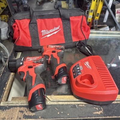 Milwaukee Tool 3494-22 M12 Scpbl 2 Piece Combo Kit, (2) 2.0 Ah
