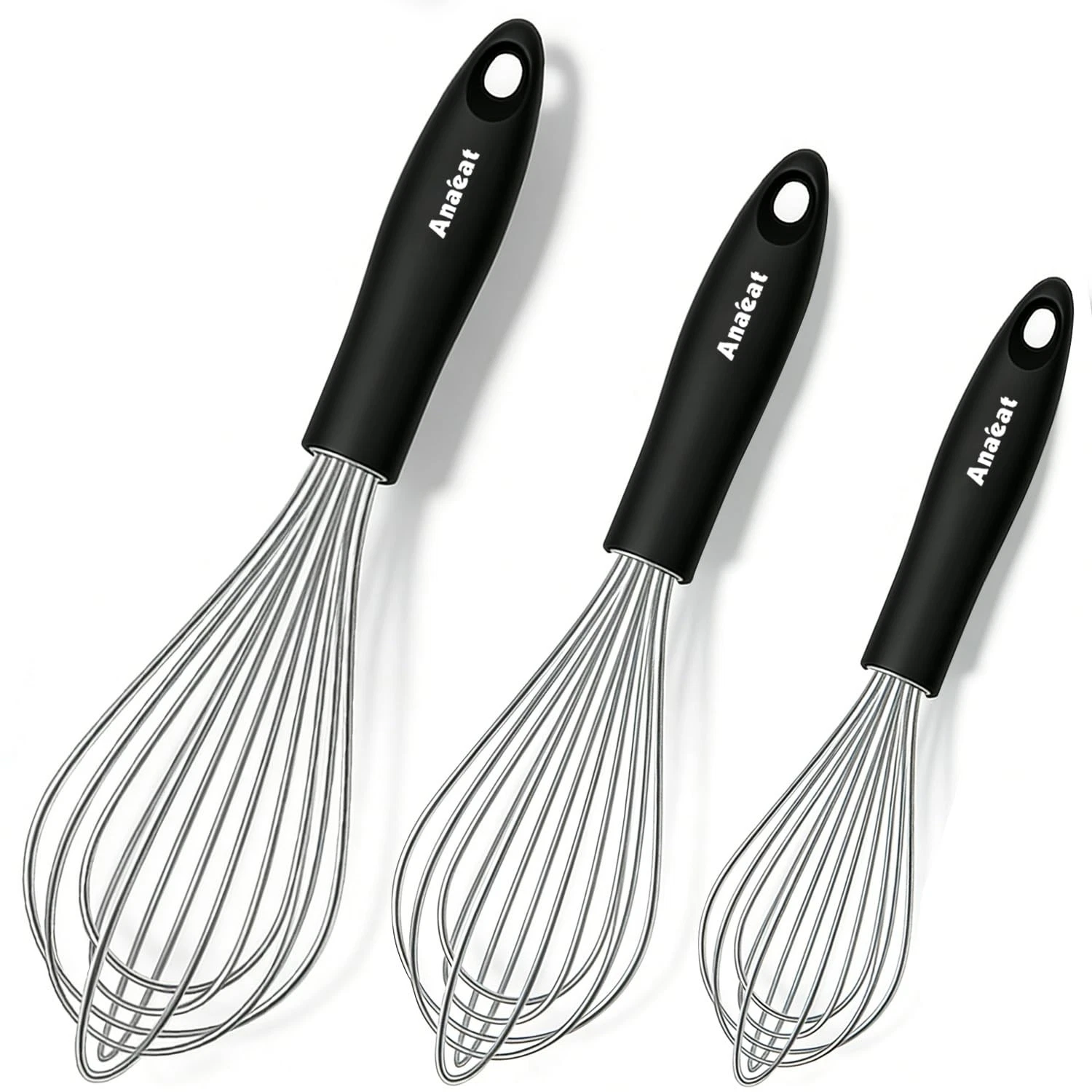 3 Packs Stainless Steel Whisk Set - Balloon Whisk, Thick Stainless Steel Wire...