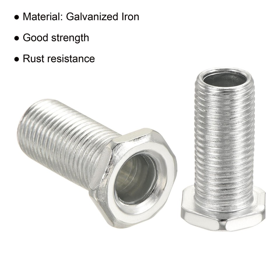 10pcs Lamp Rod 25mm Long M10 Thread Pipe Hexagon Countersunk Flat Head ...