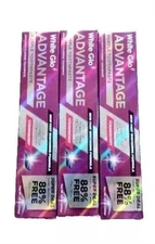 3pk WHITE GLO ADVANTAGE STRAWBERRY FLAVOR PURPLE WHITENING ANTICAVITY TOOTHPASTE