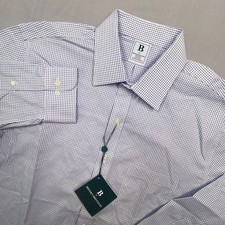 Brooks Brothers Mens Non-Iron Blue White Check Dress Shirt 16 32/33 New
