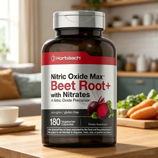 Horbaach Beet Root Nitric Oxide Max with Nitrates 180 Non-GMO Capsules