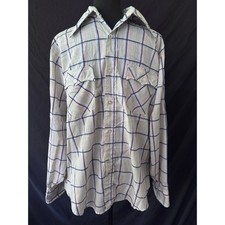 Vintage Levis Shirt Mens Large Plaid Button Down 70s Made in USA Windowpane L