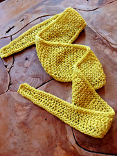 Sophie Sciarpa Accessorio Summer Vibes 100% Cotone Riciclato Fatto a Mano *Giallo*