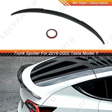 Fits 2020-2024 Tesla Model Y Sport V Style Rear Trunk Spoiler Wing Glossy Black