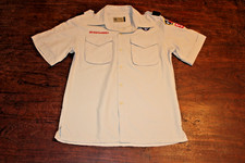 Boy Scouts of America BSA Youth Shirt Tan Large Vented Poly Microfiber Glued