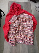 Free People Hotshot Hoodie Multi Red Size Small NWOT