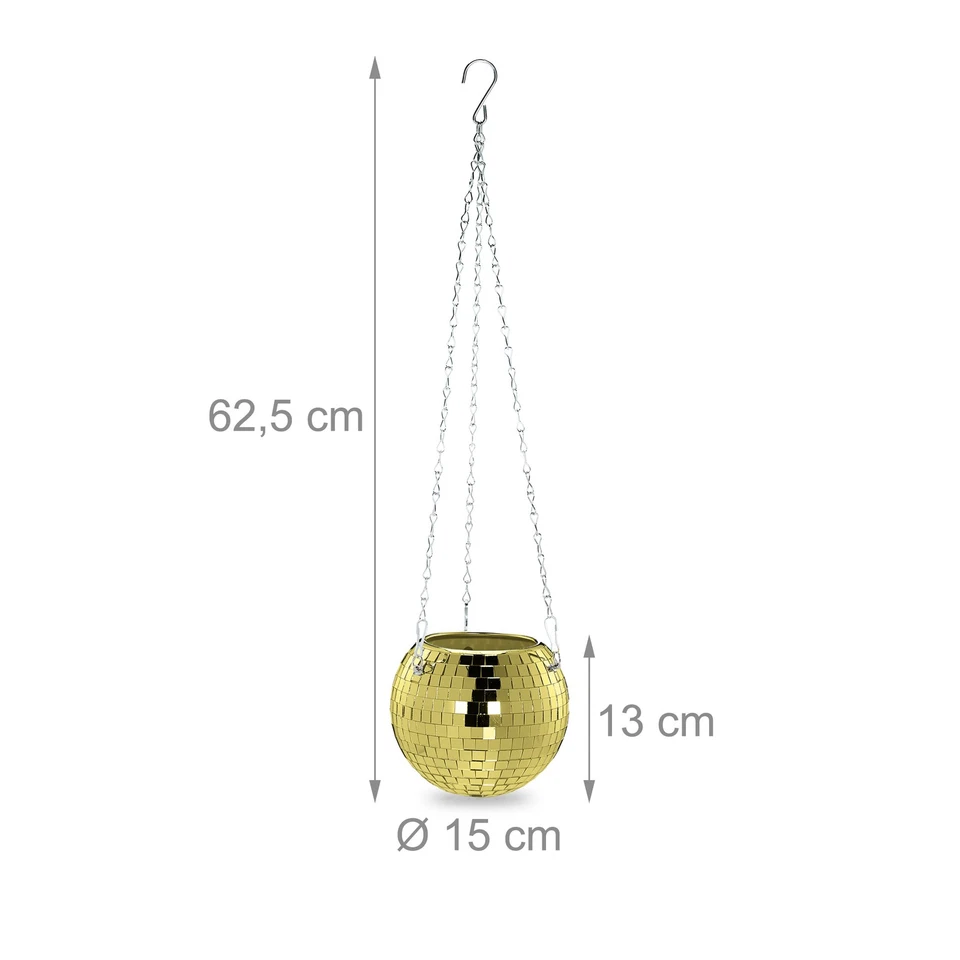 Discokugel Pflanzentopf Blumentopf Blumenampel Hängeampel Pflanzampel Übertopf - Bild 4 von 4